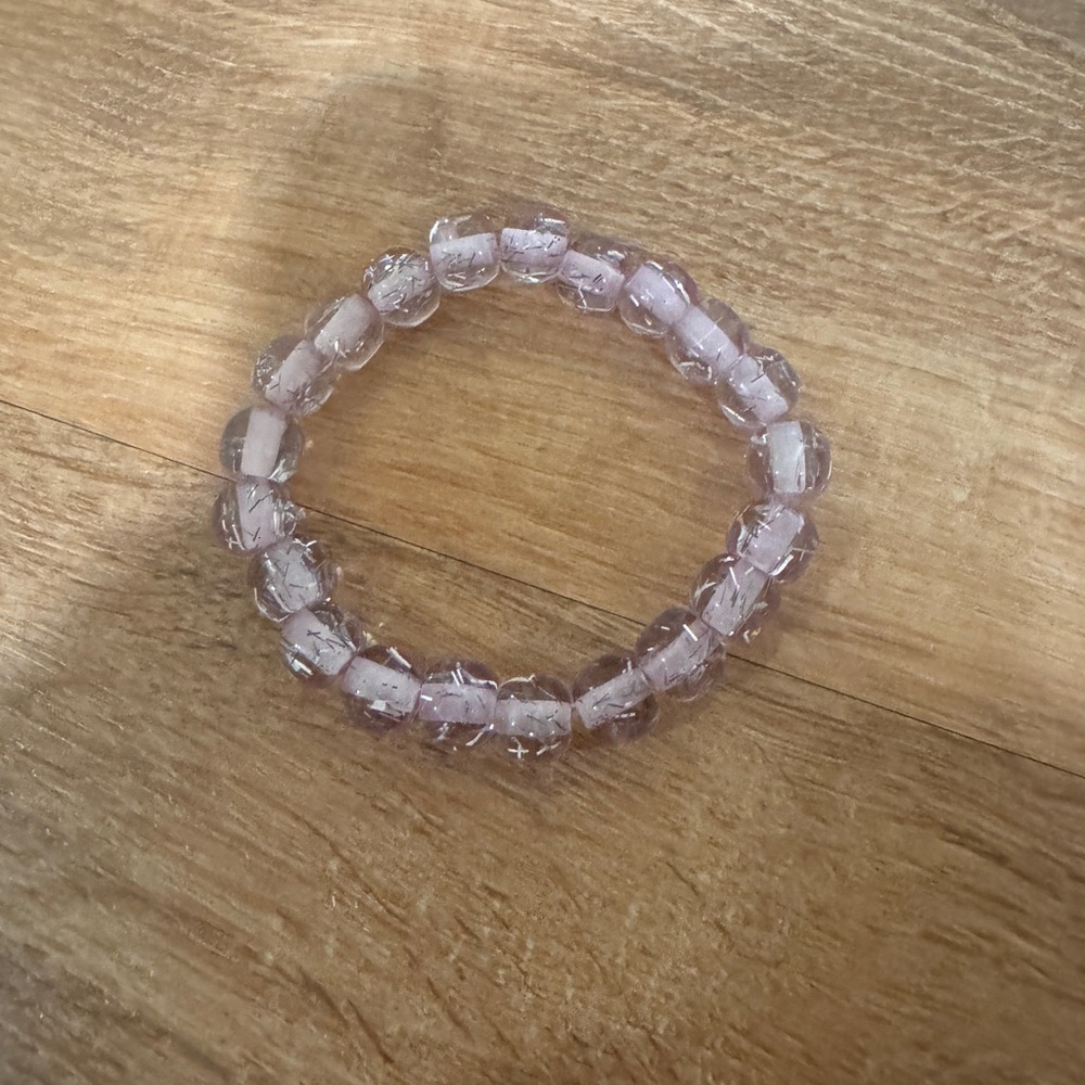 Clear Lavender Beaded Bracelet​​